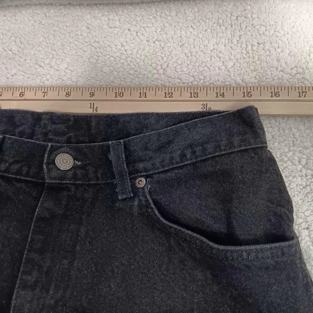 Vintage Lee Jeans Womens 12 Black High Rise Tapered Leg Denim‎ 90s USA Classic